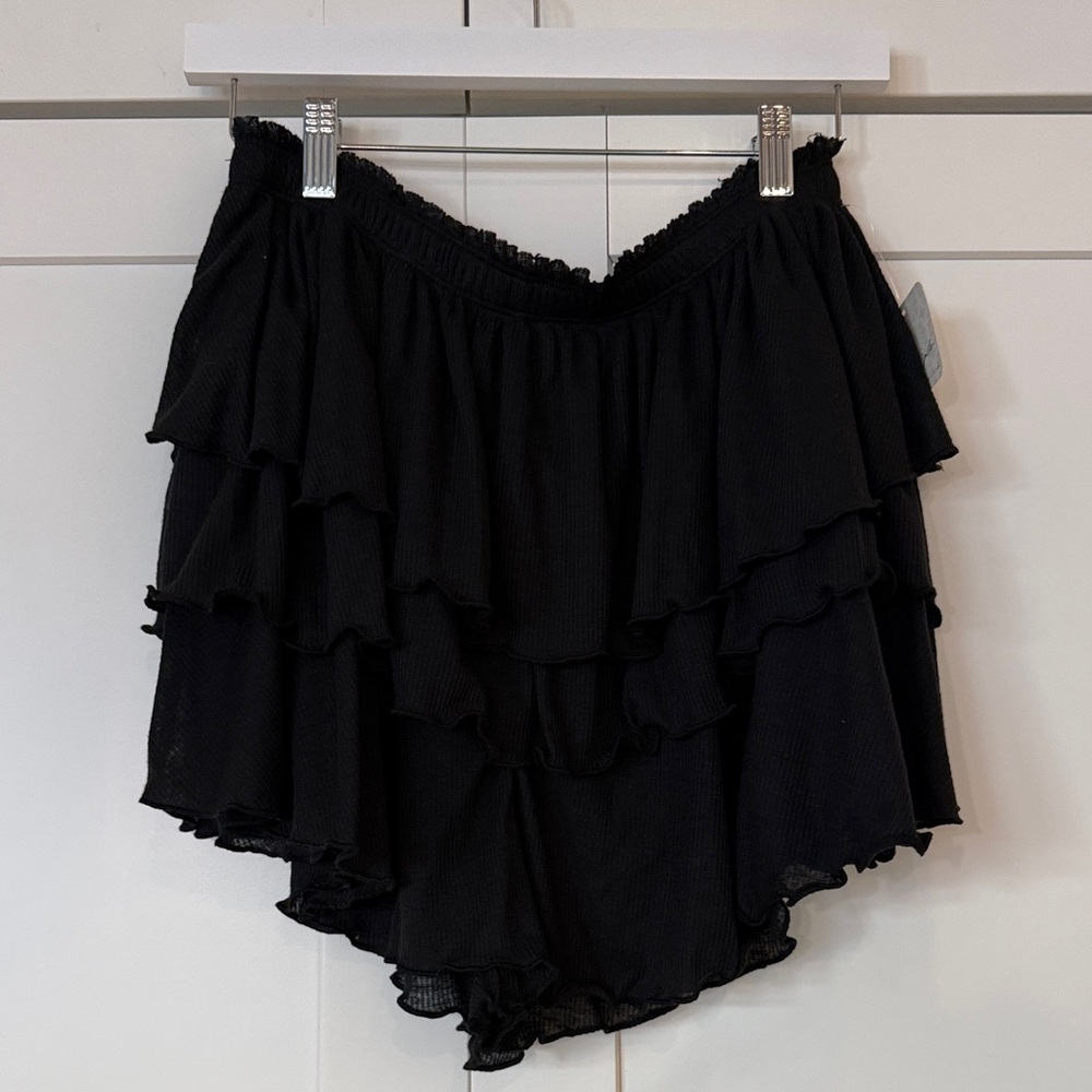 Black Ruffled Women's Skort